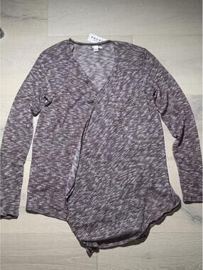 Volcom Marled Wrap Front Long Sleeve Sweater Top Women’s S Purple PacSun NWT